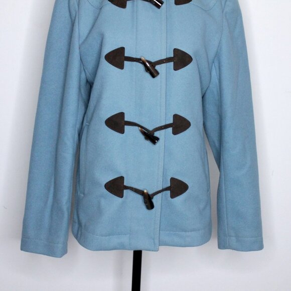 Gap Wool  Blend Toggle Buttons Blue Pea Coat Size M - Picture 11 of 16